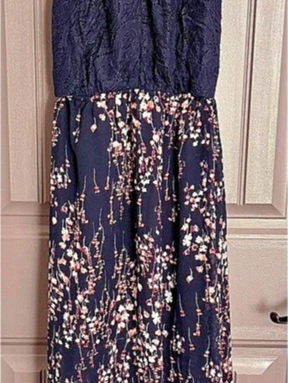 Maurice’s Floral Lace Maxi Dress in Blue & Pink Size Medium gently used.